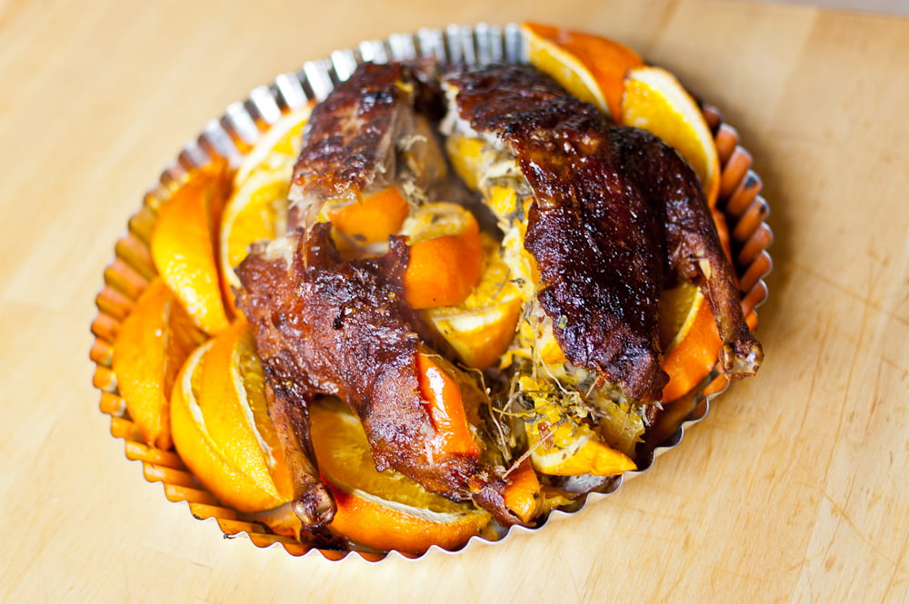 pieczona kaczka w pomarańczach