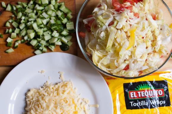 składniki na tortille