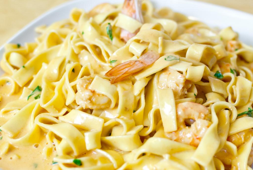 makaron z krewetkami
