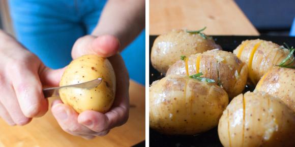 przygotowywanie pieczonych ziemniaków