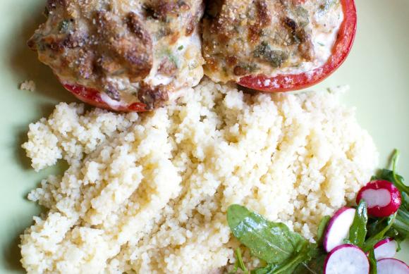 pomidory nadziewane kurkami z kuskusem