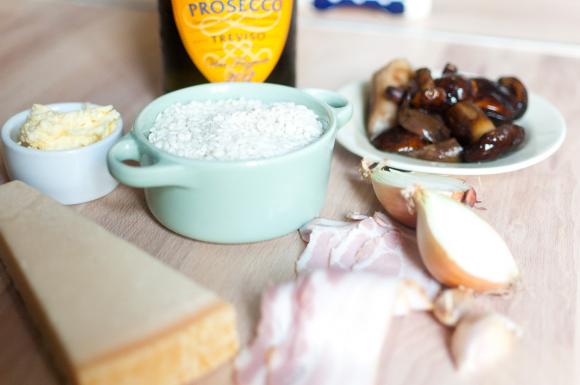 składniki na risotto z grzybami leśnymi